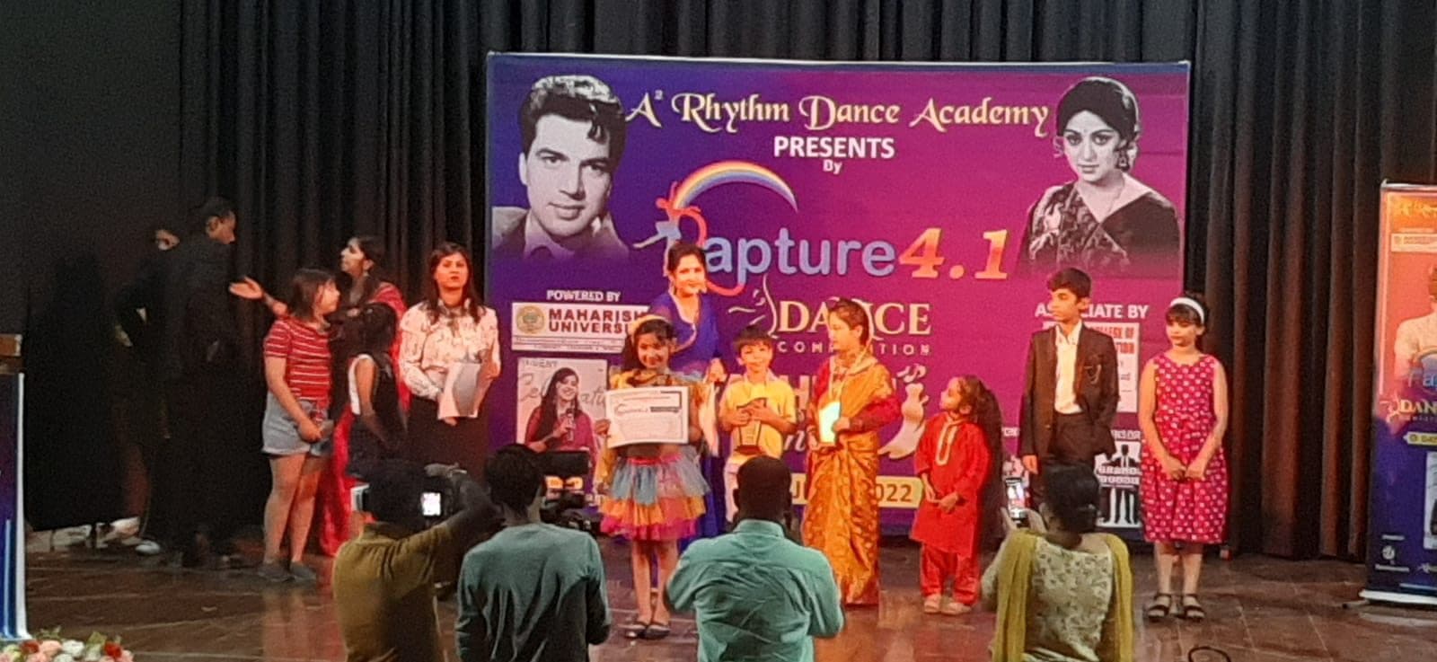 Prize distribution on a dance competition stage